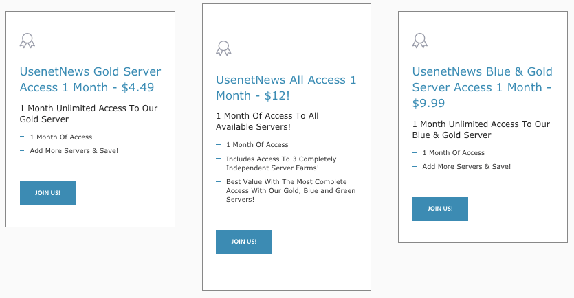 Usenetnews Pricing